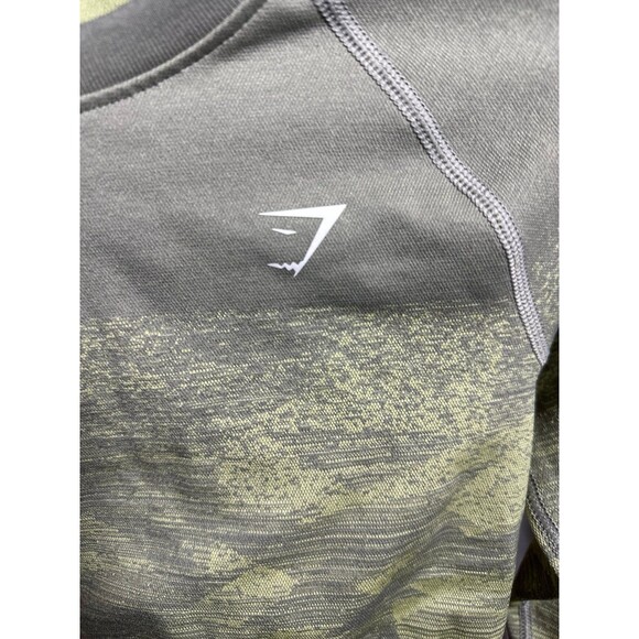 Gymshark Adapt Green Grey Ombre Women’s Crop Top - Picture 3 of 5